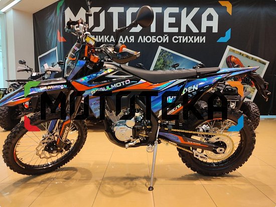 Техника в наличии! Мотоцикл кроссовый / эндуро Regulmoto (Регулмото) Norden чёрный/синий с ПТС
