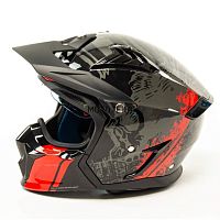 Шлем мото мотард GTX 690 (XL) #3 BLACK/GREY RED
