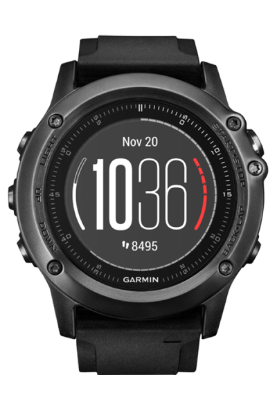 Часы Garmin (Гармин) FENIX® 3 Sapphire HR с черным ремешком и встроенным пульсометром