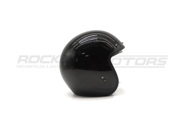 Шлем открытый с козырьком ROCKOT (Рокот) RM-391 Classic Black (L) (черный глянцевый однотонный) | Мототека