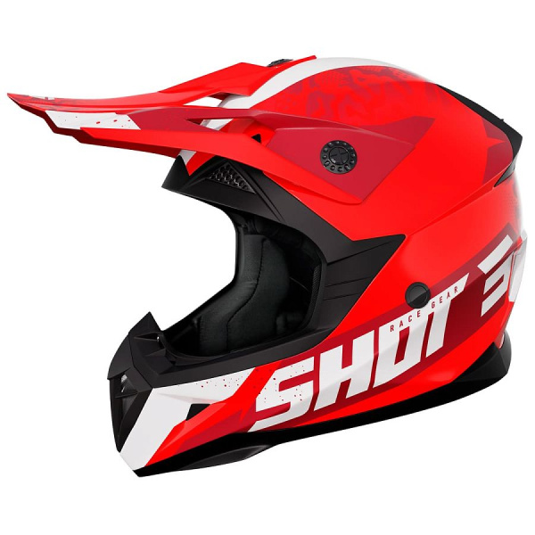 Шлем мото кроссовый SHOT (Шот) PULSE AIRFIT черный/белый/Hi - Vis желтый глянцевый XS