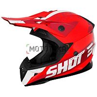 Шлем мото кроссовый SHOT (Шот) PULSE AIRFIT красный/белый глянцевый L