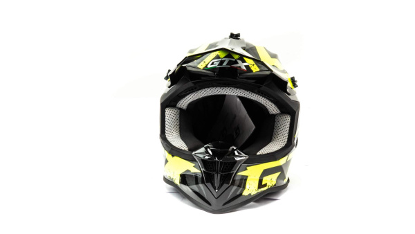 Шлем мото кроссовый GTX 633 (XL) #8 BLACK/FLUO YELLOW GREY | Мототека