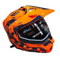 Шлем мото детский закрытый AiM (Аим) JK802Y Orange/Blue Y/L