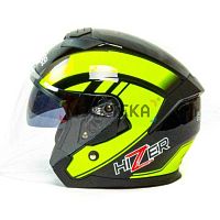 Шлем мото открытый HIZER (Хайзер) J222 (L) #2 black/yellow (2 визора)