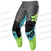 Штаны для мотокросса (детские) FOX (Фокс) №1 / Grey/Neon-Green (рост 140-145 см)