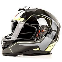 Шлем мото интеграл HIZER (Хайзер) J5318 (XL) #1 black/yellow (2 визора)
