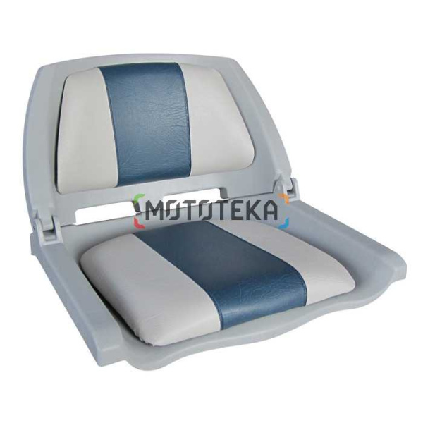 Сиденье Newstarmarine (Ньюстармарин) пластмассовое складное с подложкой Molded Fold-Down Boat Seat,серо-голубое