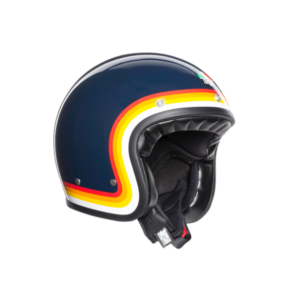 Шлем мото открытый AGV (АГВ) X70 MULTI Riviera Blue/Rainbow S