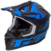 Шлем мото кроссовый GTX 633 (XL) #9 BLACK/BLUE GREY