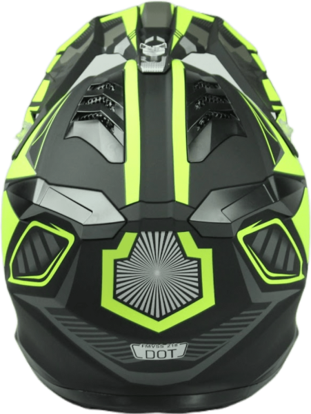 Шлем мото кроссовый Helmet TQ 602 чёрный/зелёный XL | Мототека